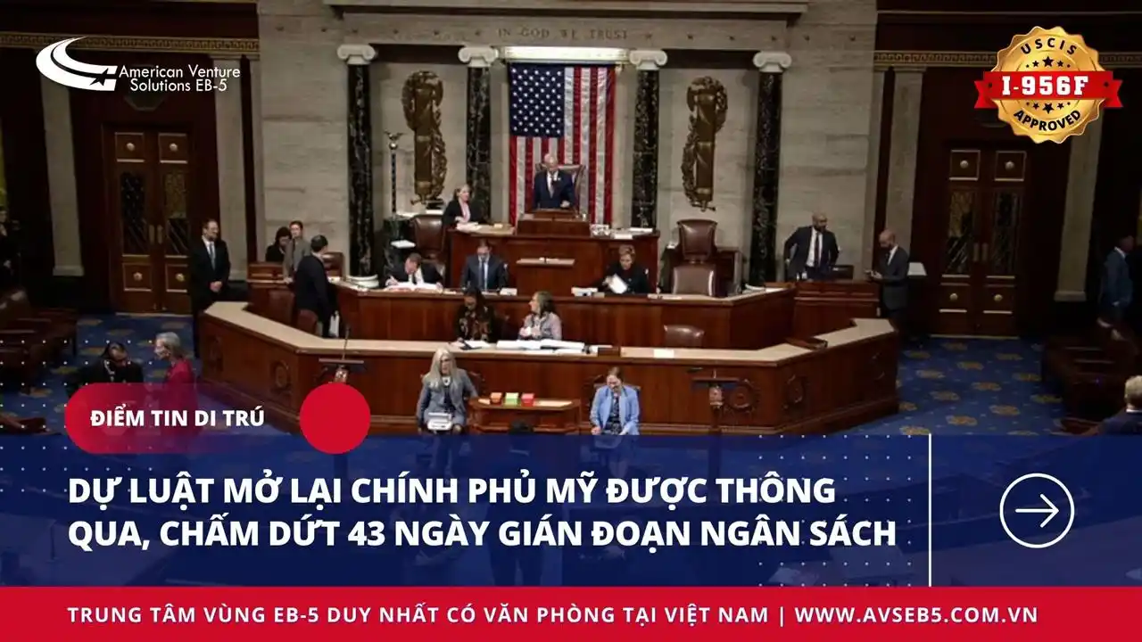 Dự luật mở lại chính phủ Mỹ được thông qua, chấm dứt 43 ngày gián đoạn ngân sách