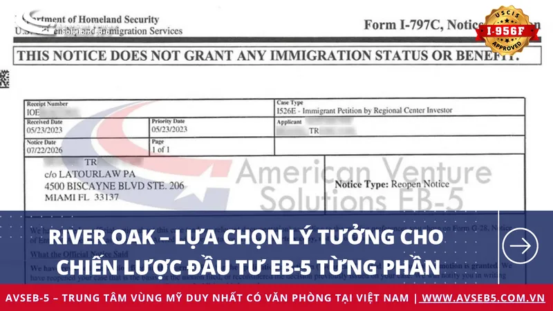 RIVER OAK – DỰ ÁN LÝ TƯỞNG CHO ĐẦU TƯ TỪNG PHẦN TRONG EB-5