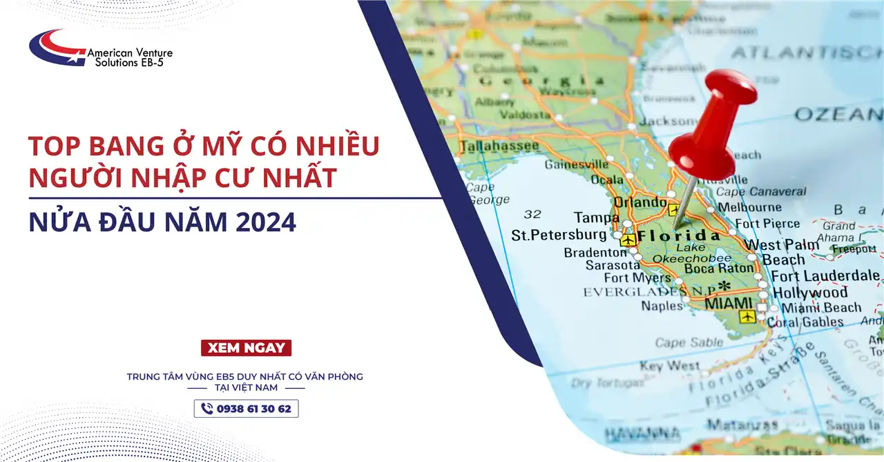 TOP BANG Ở MỸ CÓ NHIỀU NGƯỜI NHẬP CƯ NHẤT NỬA ĐẦU NĂM 2024